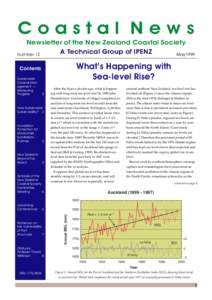 MayCoastal News Newsletter of the New Zealand Coastal Society A Technical Group of IPENZ Number 12