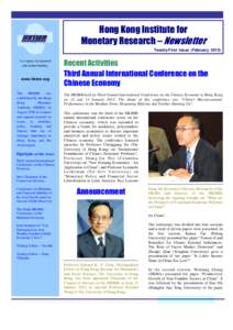 Hong Kong Institute for Monetary Research – Newsletter Twenty-First Issue (February[removed]A company incorporated with limited liability.