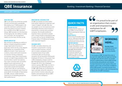 NATIONAL LGBTI RECRUITMENT GUIDE PRIDE IN DIVERSITY  QBE Insurance Banking / Investment Banking / Financial Services