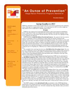 “An Ounce of Prevention” Osage Nation Prevention Programs Newsletter December/January I