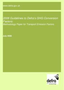 www.defra.gov.uk[removed]Guidelines to Defra’s GHG Conversion