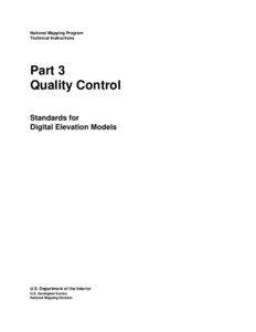 Part 3 Quality Control, Standards for Digital Elevation Models[removed])