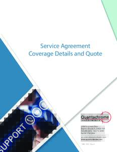 Service Agreement Coverage Details and Quote 1900 Corporate Drive Boynton Beach, FLUSA | 