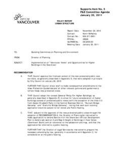 Microsoft Word - penv 5 - Implementation of Vancouver Views and Opportunities for Higher Buildings in the Downtown.DOC