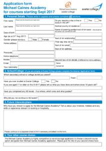 Michael caines Application Form