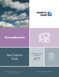 PORTA ONE PortaSwitch  New Features