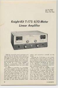 Jim Fisk W,DTY RFD I, Box 138 Rindg e , N.HKnight-Kit TMeter Linear Amplifier