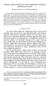 GLOBAL IMPLICATIONS OF SELF-ORIENTED NATIONAL MONETARY RULES* MAURICE OBSTFELD AND