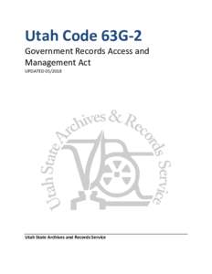 Utah Code 63G-2  Government Records Access and Management Act UPDATED