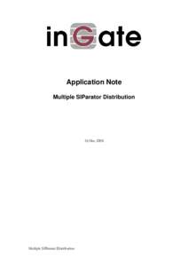 Application Note Multiple SIParator Distribution 26 May[removed]Multiple SIParator Distribution