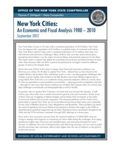 New York Cities: An Economic Fiscal Analysis[removed]