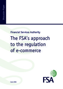 Discussion Paper  Financial Services Authority The FSA’s approach to the regulation