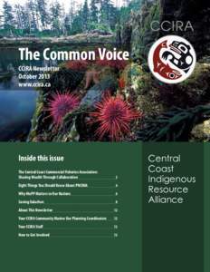 The Common Voice CCIRA Newsletter October 2013 www.ccira.ca  Inside this issue