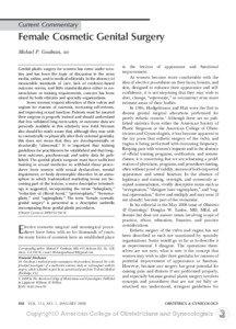 Current Commentary  Female Cosmetic Genital Surgery