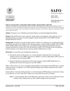 SAFO Safety Alert for Operators U.S. Department of Transportation Federal Aviation Administration