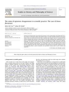 The value of epistemic disagreement in scientific practice. The case of Homo floresiensis