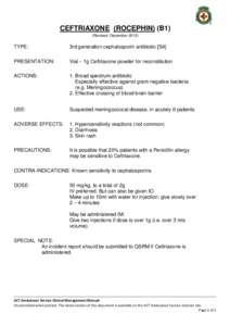 CMG Pharmacology - Ceftriaxone