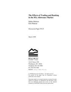 The Effects of Trading and Banking in the SO2 Allowance Market