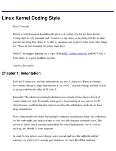 Linux kernel coding style