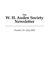 Newsletter 24 - July 2004