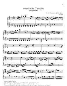 1  Sonata in C major (fragment)  