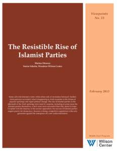 Viewpoints No. 23 The Resistible Rise of Islamist Parties Marina Ottaway