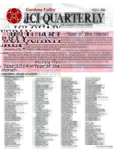 Gardena Valley  Winter 2014 JCI QUARTERLY Newsletter of the