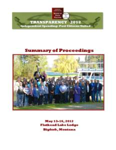 Summary of Proceedings  May 13–16, 2012 Flathead Lake Lodge Bigfork, Montana