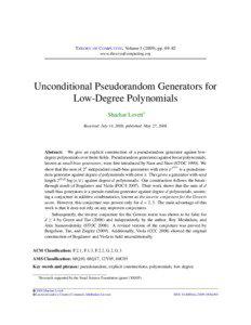 Unconditional Pseudorandom Generators for Low-Degree Polynomials