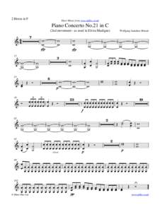 2 Horns in F  Sheet Music from www.mfiles.co.uk Piano Concerto No.21 in C & 44