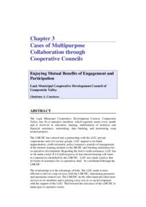 Chapter 3 Cases of Multipurpose Collaboration through Cooperative Councils Enjoying Mutual Benefits of Engagement and Participation