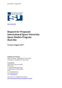 ISU-SSP-RFP – Augustwww.isunet.edu Request for Proposals International Space University