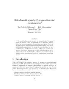 Risk diversification by European financial conglomerates