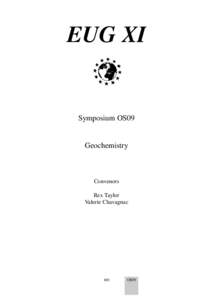 EUG XI  Symposium OS09 Geochemistry