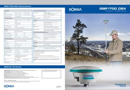 GNSS SURVEYING INSTRUMENTS  GSR1700 CSX Specifications Positioning