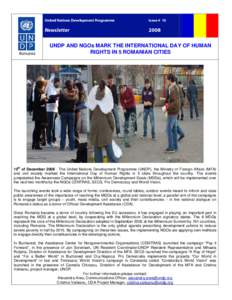 Microsoft Word - NoUNDP and NGOs Mark in International Day of Human Rights in 5 Romanian Cities