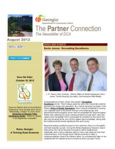 August 2012 NEWS AND EVENTS Kevin Jones: Exceeding Excellence Save the Date! October 10, 2012