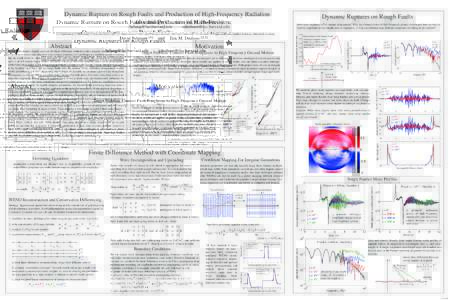 Dynamic Rupture on Rough Faults and Production of High-Frequency Radiation  Dynamic Ruptures on Rough Faults David Belanger (1) and Eric M. Dunham (2,3) 