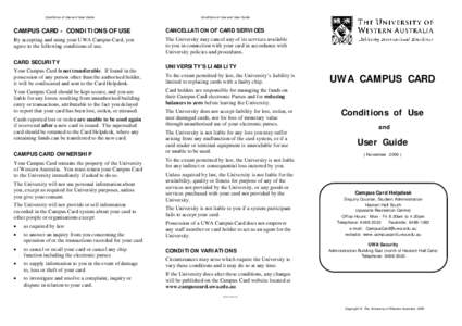 Microsoft Word - UWA Campus Card Conditions of Use.doc