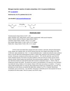 Nitrogen insertion reaction of maleic anhydrides; 2-H-1,3-oxazine-2,6(3H)dione DOI: SP707 Submitted Dec 03, 2013, published Dec 05, 2013 John MacMillan ()