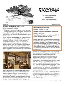 TORREYANA THE DOCENT NEWSLETTER FOR TORREY PINES STATE NATURAL RESERVE Issue 357