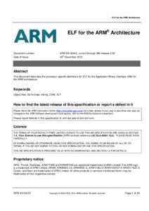 ELF for the ARM Architecture