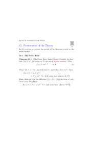 Section 13: Presentation of the Theory  13. Presentation of the Theory