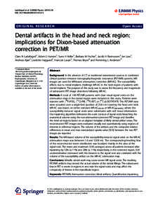 Dental artifacts in the head and neck region: implications for Dixon-based attenuation correction in PET/MR
