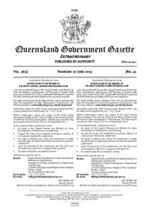 [529]  Queensland Government Gazette Extraordinary  PUBLISHED BY AUTHORITY