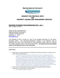 SANFORD AIRPORT AUTHORITY  REQUEST FOR PROPOSAL (RFP) FOR PROPERTY LEASING AND MANAGEMENT SERVICES