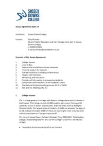 Northbrook College Sussex: Access Agreement