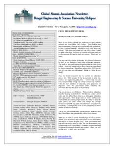 Alumni Newsletter – Vol 7, No 3, June 27, 2005. http://www.becollege.org FROM THE EDITOR’S DESK FROM THE EDITOR’S DESK............................................. 1 BESUS IN THE NEWS ..............................