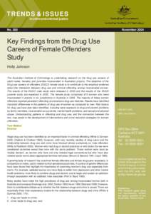 Key findings from the Drug Use Careers of Female Offenders study
