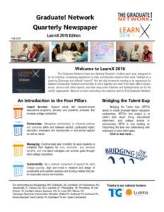 Graduate! Network Quarterly Newspaper Fall 2016 LearnX 2016 Edition